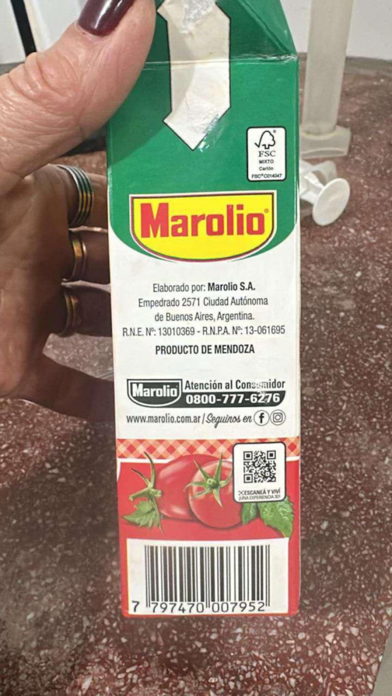 El producto que podría estar contaminado.
