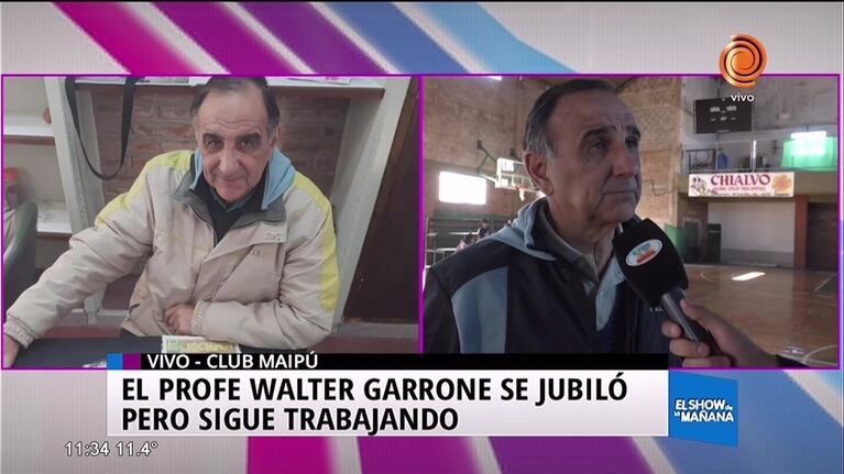 El profe Walter Garrone se jubila trabajando