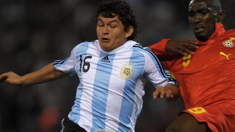 El Pulga Rodríguez en la Selección Argentina.