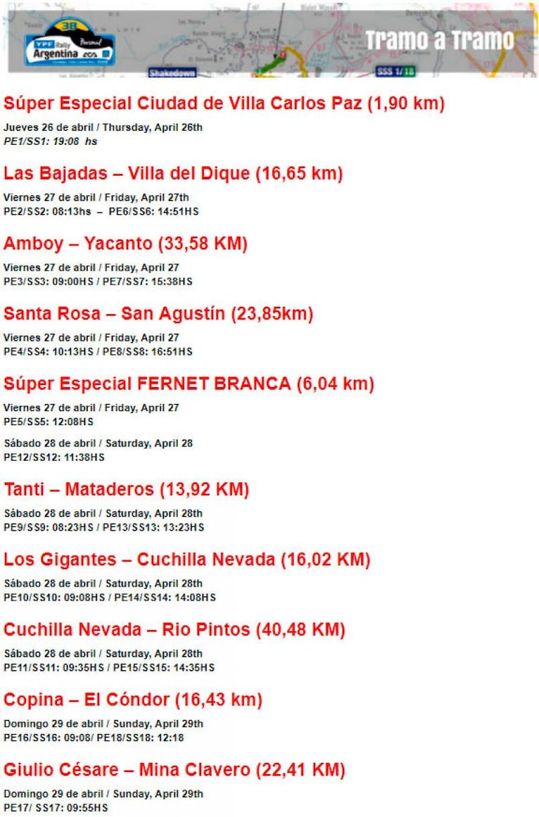 El Rally en Córdoba: días, horarios, tramos, seguridad y todo lo que tenés que saber