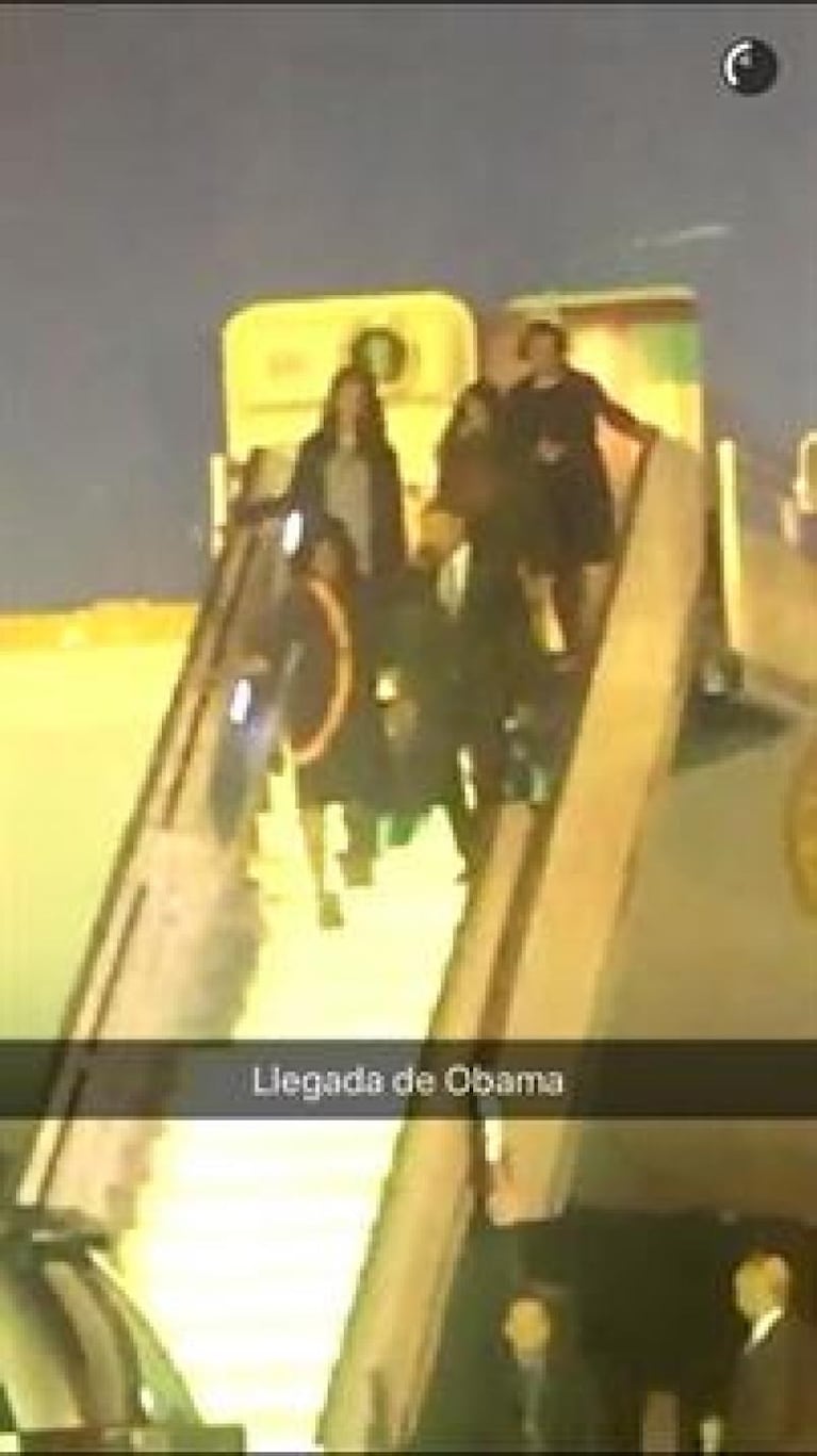 El recibimiento de Macri y Awada a Obama en Snapchat