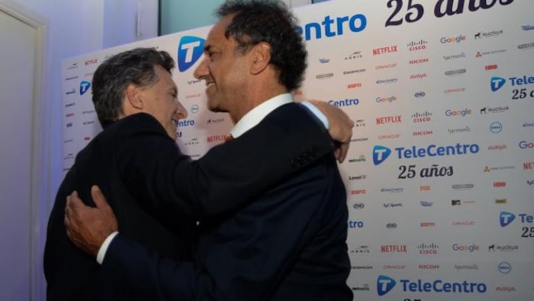 El reencuentro de Macri, Scioli y Massa