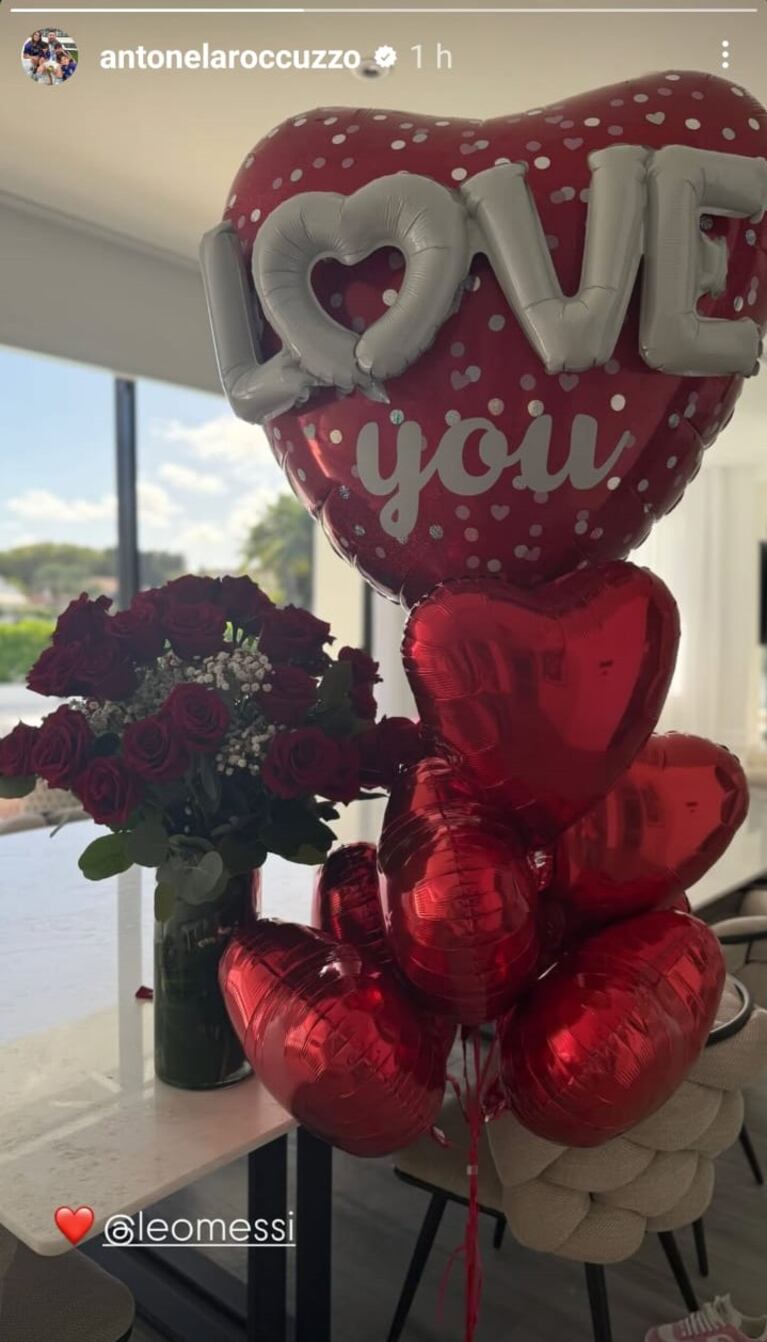 El regalo de Messi para Antonela en San Valentín. (Foto: Inatagram/@antonelaroccuzzo) 