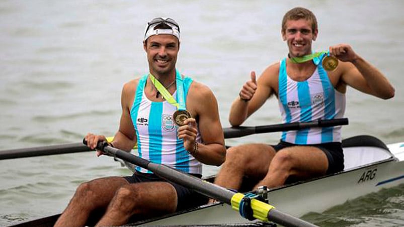 El remo argentino logró la tercera medalla de oro. Foto: Telam.