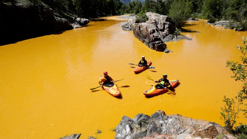 El río Animas fue dañado para siempre por aguas contaminadas. Foto: AP.