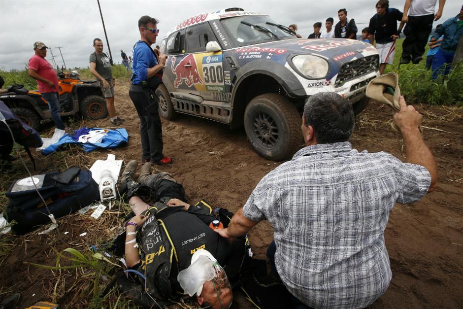 El riocuartense Julio Estanguet se cayó del cuadri y sufrió fracturas. Foto: EFE.