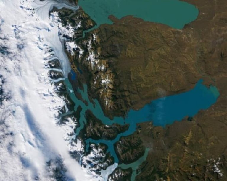 El satélite Landsat-8 fotografió los glaciares patagónicos, entre ellos el Perito Moreno.