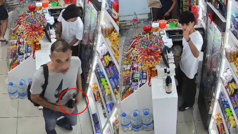 El sátiro del fernet fue descubierto en vivo en un kiosco de Nueva Córdoba.