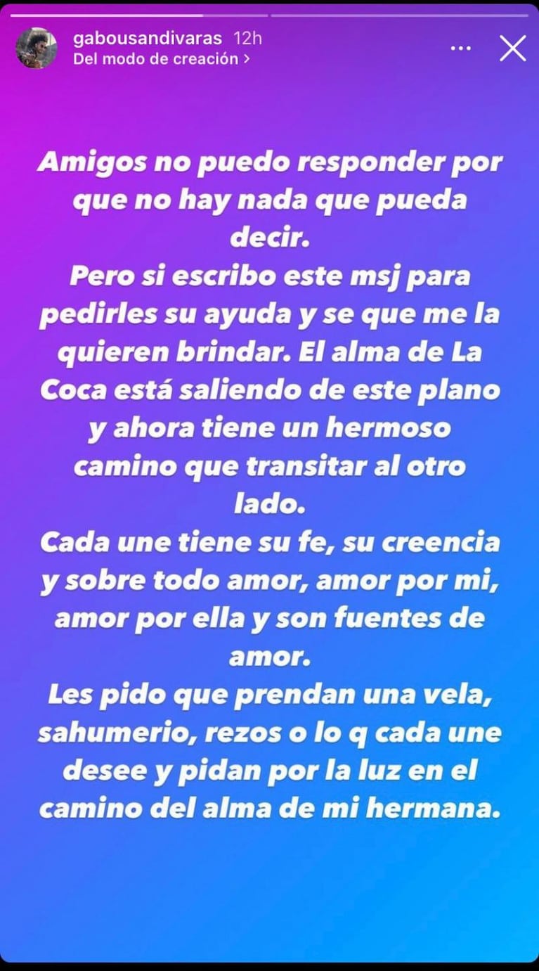 El sentido pedido de Gabo Usandivaras tras la muerte de su hermana en Córdoba