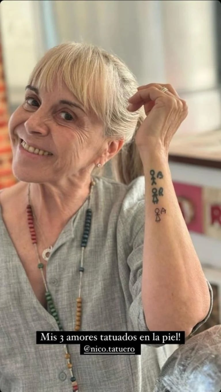 El significativo tatuaje que se hizo Claudia Villafañe para honrar a sus nietos