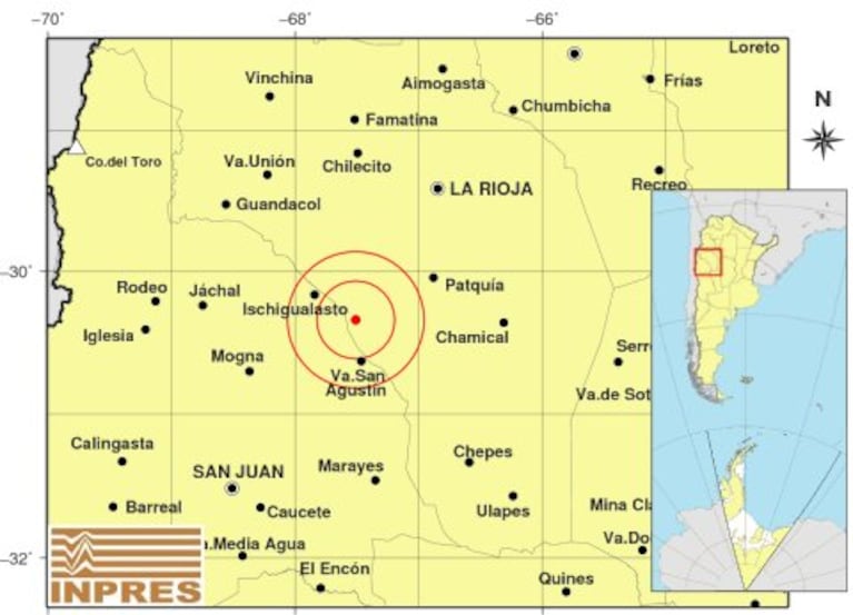 El sismo se registró a las 17.42 en La Rioja.