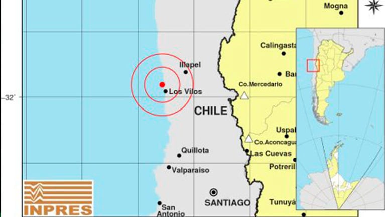 El sismo también sacudió a la región de Cuyo. 