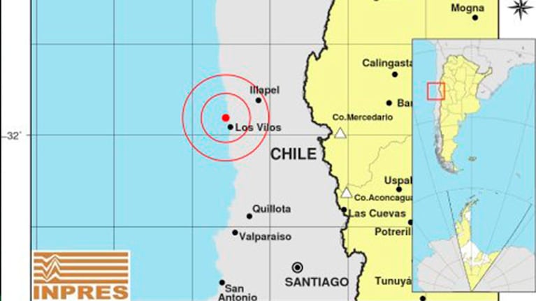 El sismo también sacudió a la región de Cuyo.