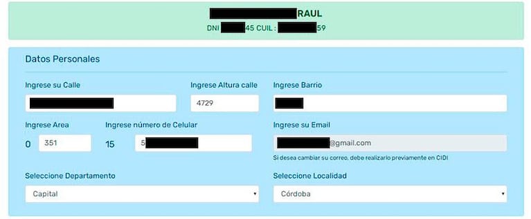 El sitio para la vacunación del Gobierno de Córdoba expuso datos personales