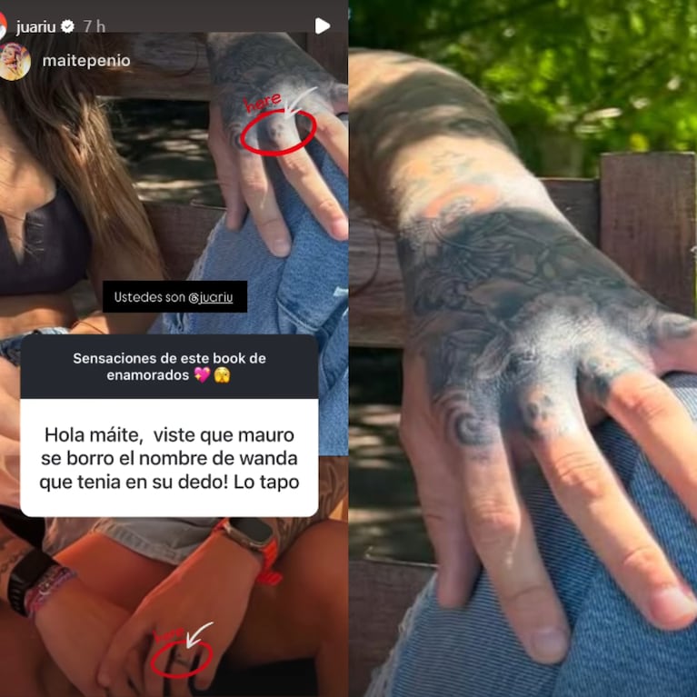 El tatuaje dedicado a Wanda Nara que Mauro Icardi decidió eliminar de su piel. (Foto: Instagram / juariu / mauroicardi)