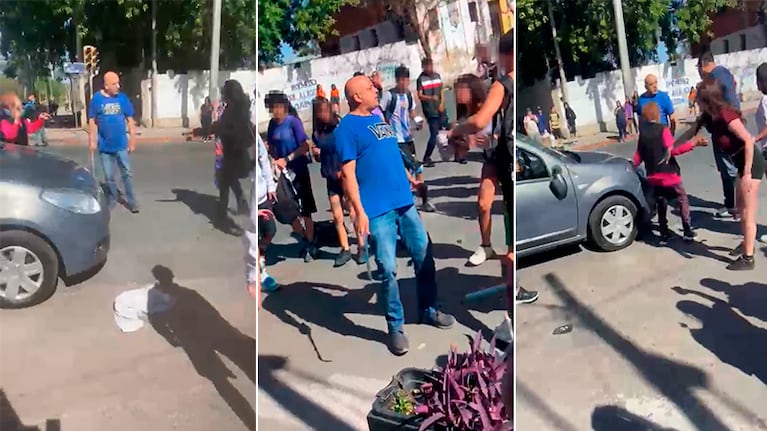El tenso momento se produjo a la salida de los estudiantes del colegio.