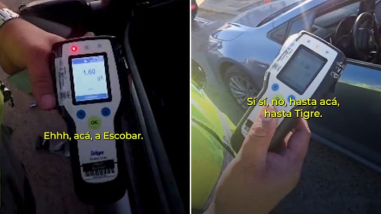 El test de alcoholemia dio por encima de 1,5.