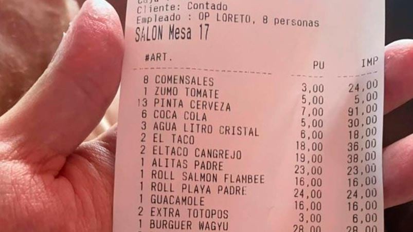 El ticket de la polémica.