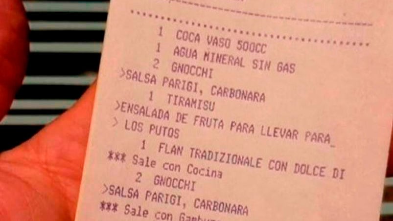 El ticket de la polémica.