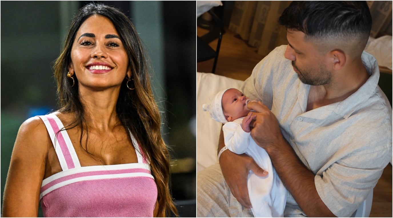 El tierno comentario Antonela Roccuzzo a la hija del Kun Agüero tras ver su foto en las redes sociales. (Foto AFP / Instagram @soficalzetti)