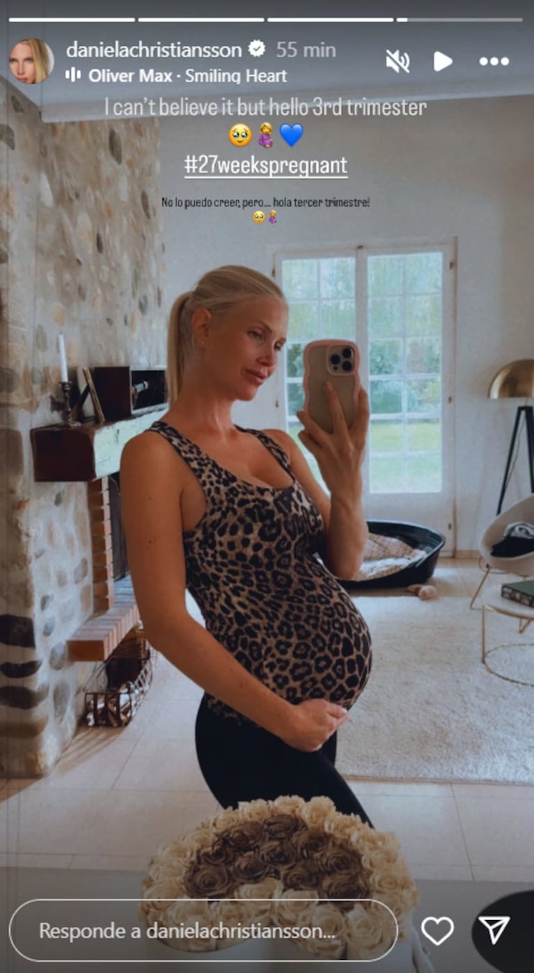 El tierno mensaje de la esposa de Maxi López al mostrar su pancita de embarazada