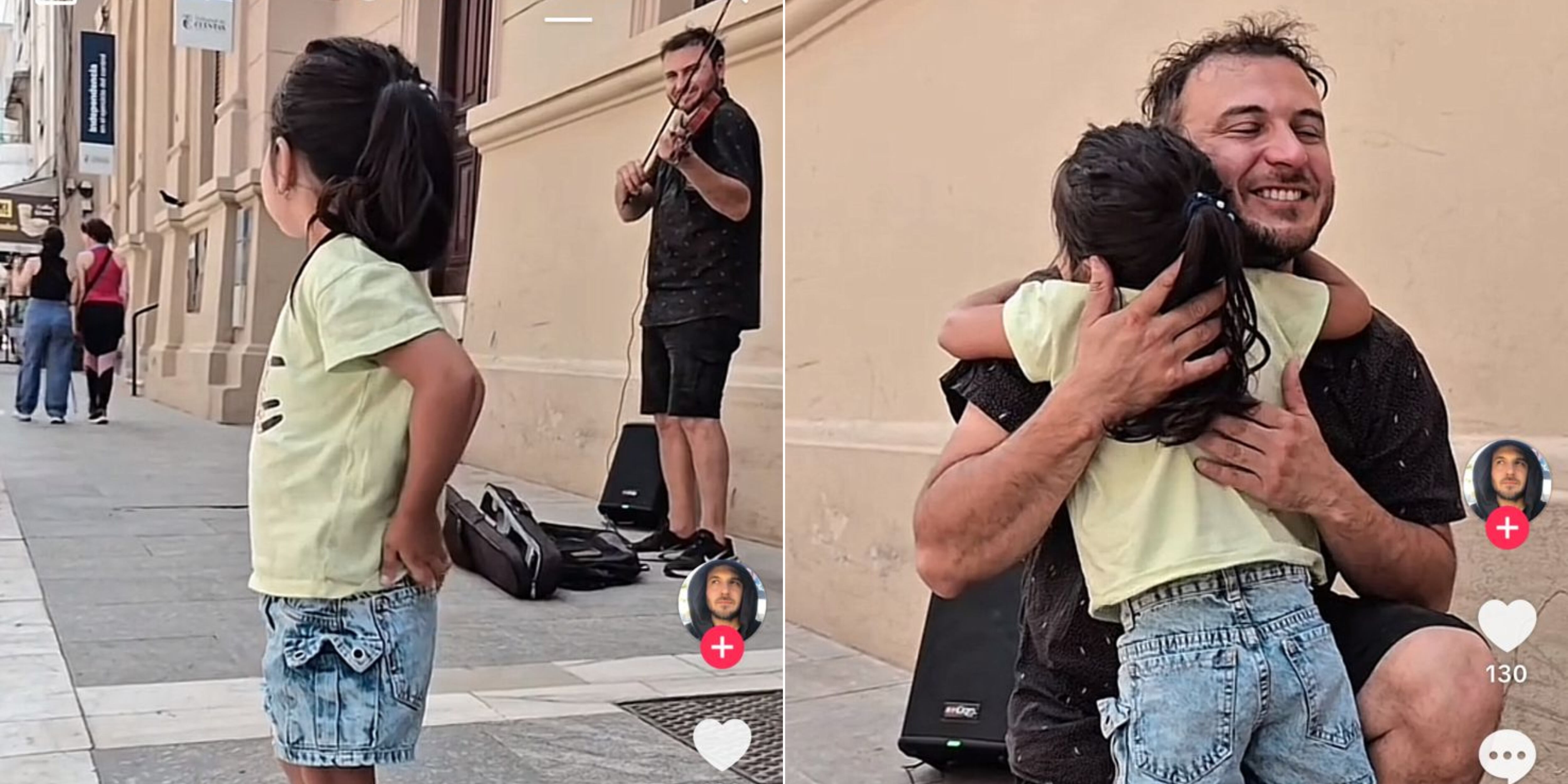 El tierno momento que se vivió en la peatonal de Córdoba.