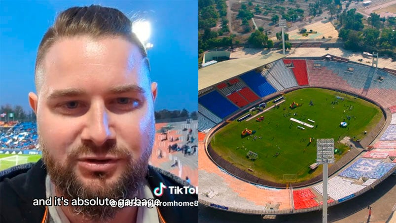 El tiktoker estadounidense que "fulminó" al estadio Malvinas Argentinas.