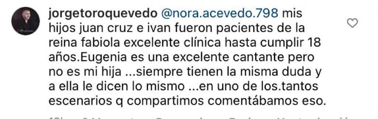 El Toro Quevedo aclaró su parentesco con Eugenia Quevedo