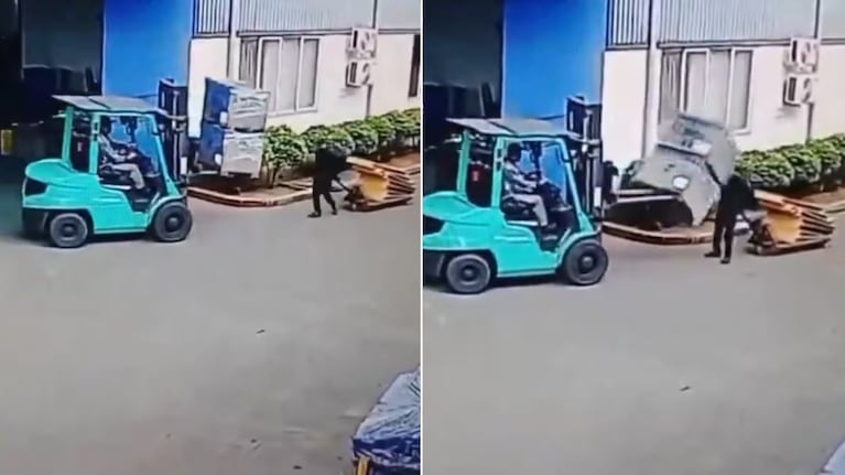 El trabajador murió aplastado por un contenedor.
