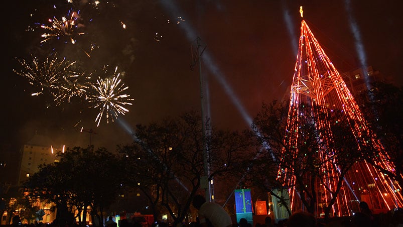 El tradicional símbolo navideño se encendió por octavo año consecutivo. Foto: Lucio Casalla / ElDoce.tv