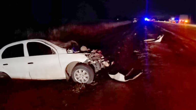 El trágico choque se produjo en la ruta provincial 1. Foto: AM 1530 Radio Centro Morteros.