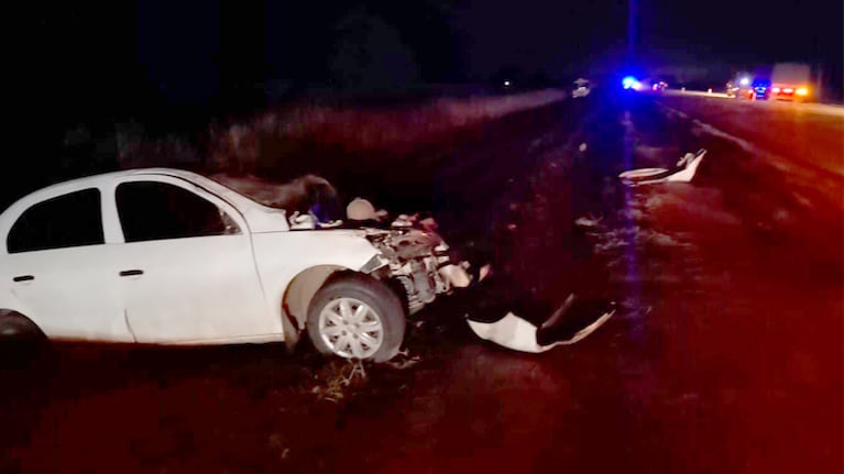 El trágico choque se produjo en la ruta provincial 1. Foto: AM 1530 Radio Centro Morteros.