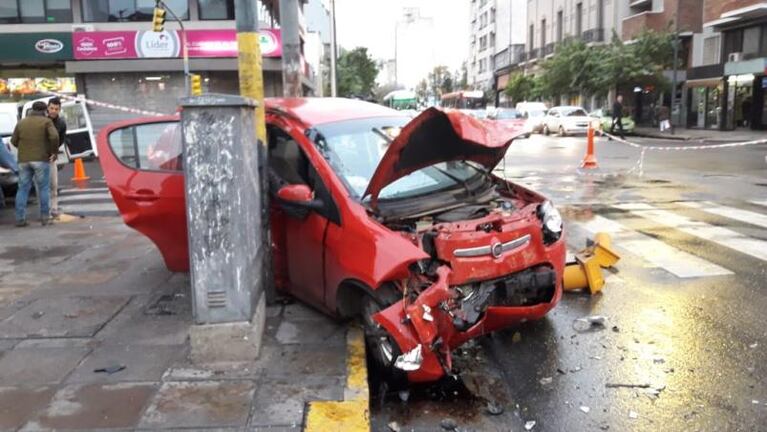 El triple choque dejó un herido grave en el centro