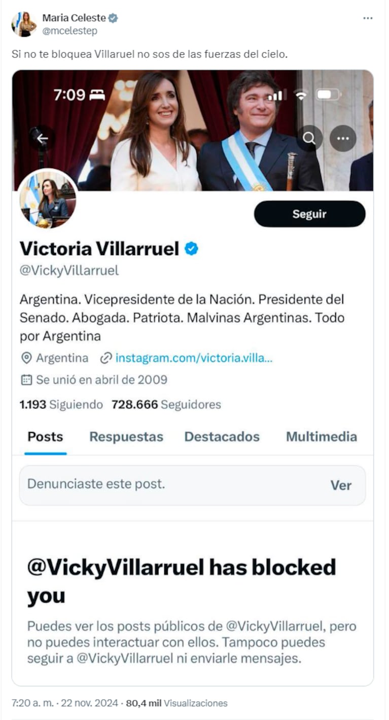 El tuit de Ponce sobre la decisión de Villarruel.