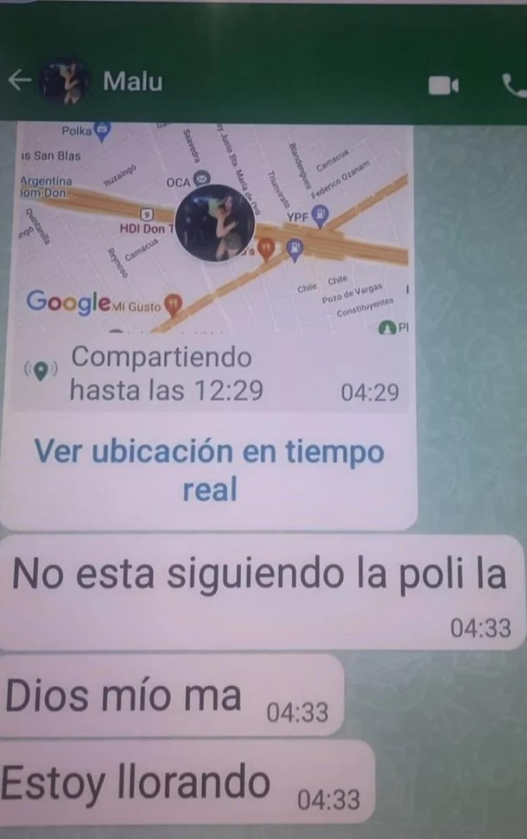 El último mensaje de la chica que murió en Panamericana: “Dios mío ma, estoy llorando”