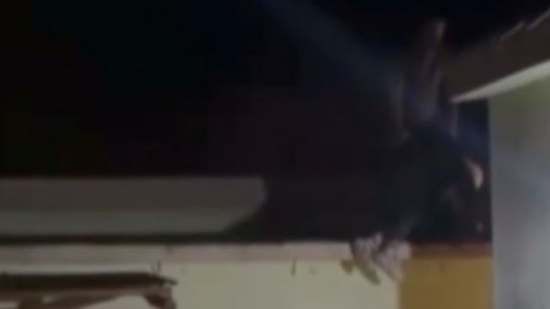 El vecino estuvo a punto de tirar al delincuente al piso.
