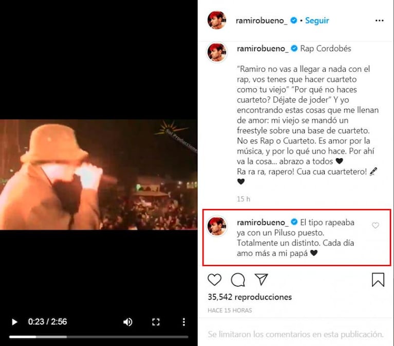 El video inédito de Rodrigo rapeando que publicó su hijo