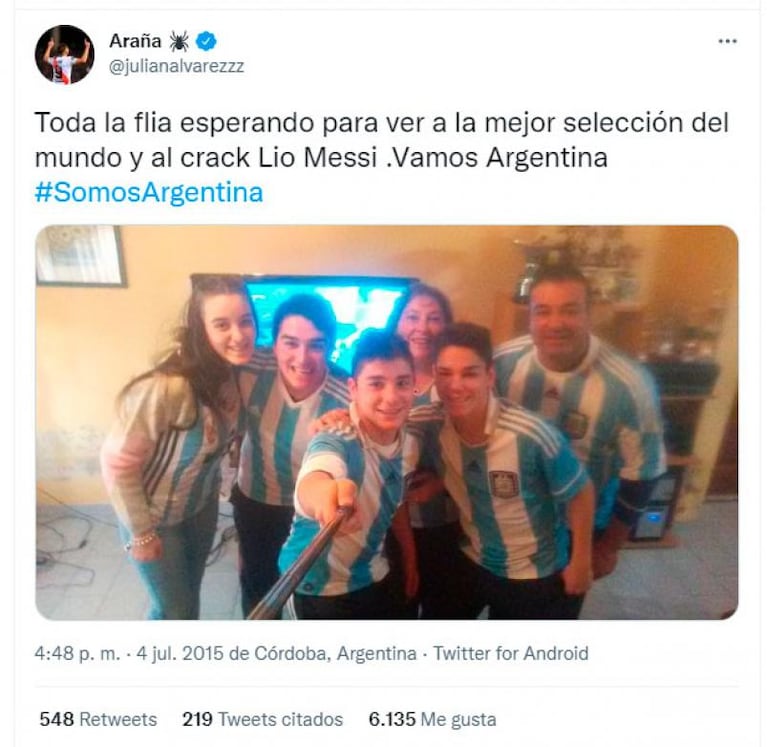 El viejo tuit del cordobés Julián Álvarez sobre Messi que se viralizó