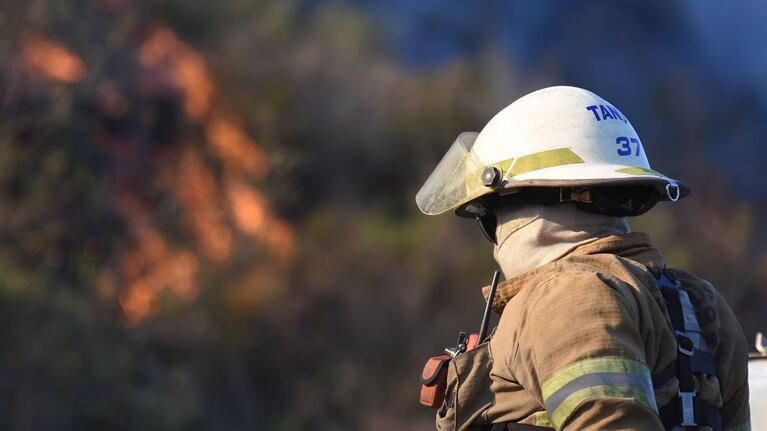 El viento complica el trabajo para controlar los incendios. Foto: Lucio Casalla / ElDoce.tv