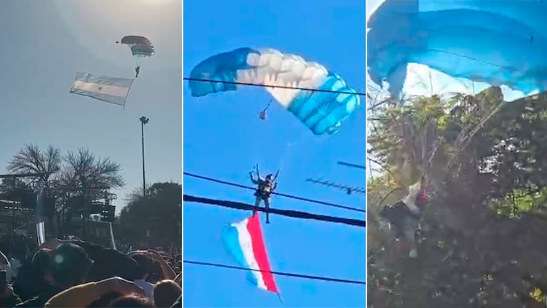 EL viento les jugó una mala pasada durante un acto en Córdoba.