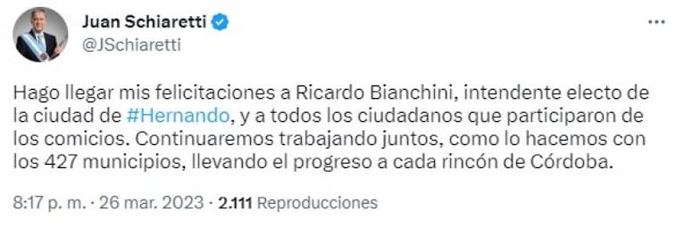 Elecciones 2023: el radical Bianchini ganó y será el nuevo intendente de Hernando