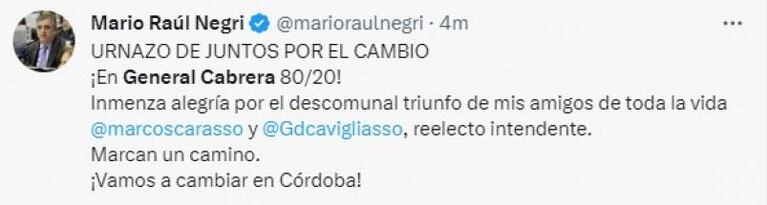 Elecciones en General Cabrera: amplia victoria de Juntos por el Cambio