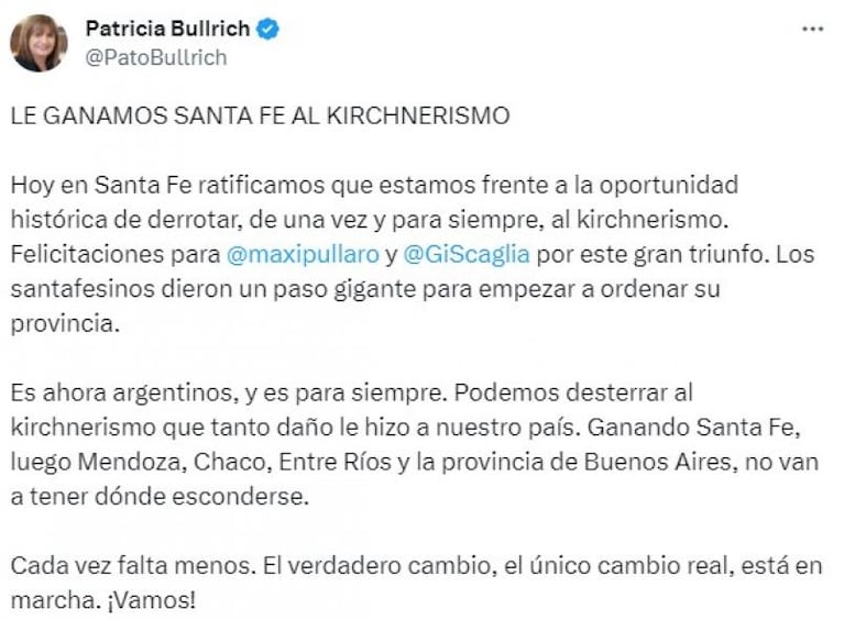 Elecciones en Santa Fe: Juntos por el Cambio arrasó y Pullaro es el nuevo gobernador