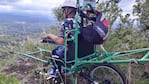 Elvio hizo una travesía de siete kilómetros en las montañas y los valles cordobeses.