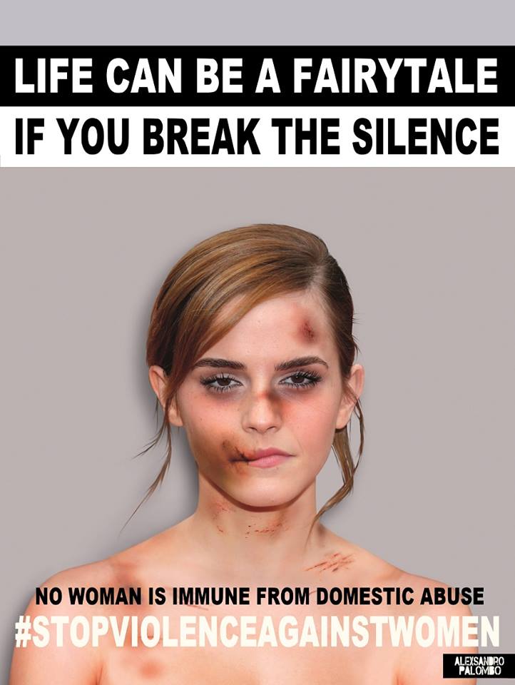 Emma Watson. Romper con el silencio. “Basta de violencia” dice la campaña. 