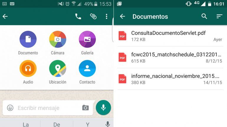 En Android es de la misma forma que se adjuntan los otros archivos.