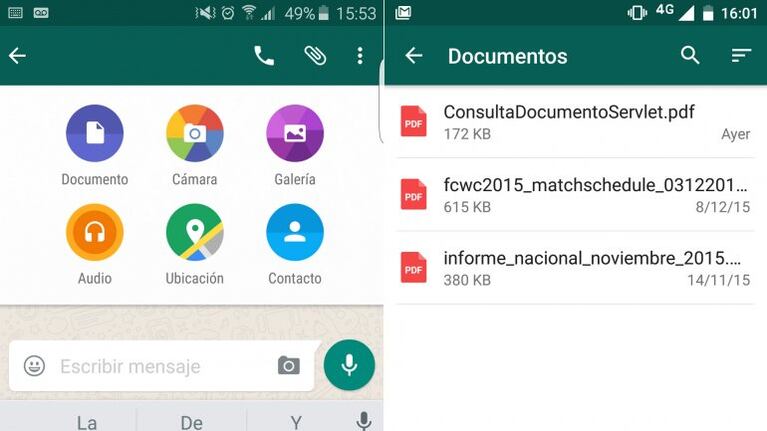 En Android es de la misma forma que se adjuntan los otros archivos.