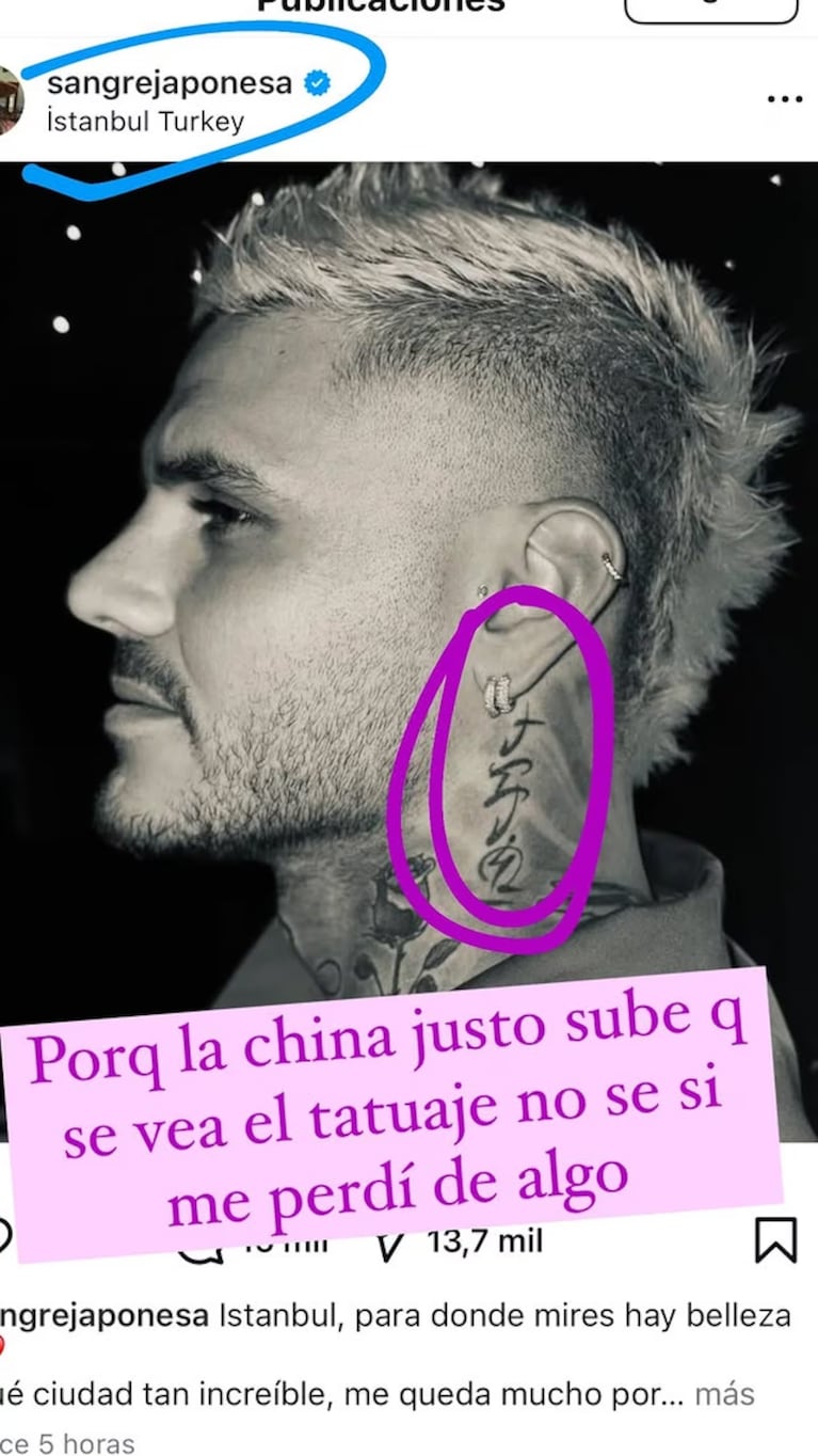 ¿En honor a la China Suárez? Mauro Icardi se tatuó una motivadora frase en japonés  