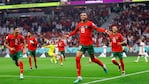 En-Nesyri festejando el gol frente a Portugal en el primer tiempo.