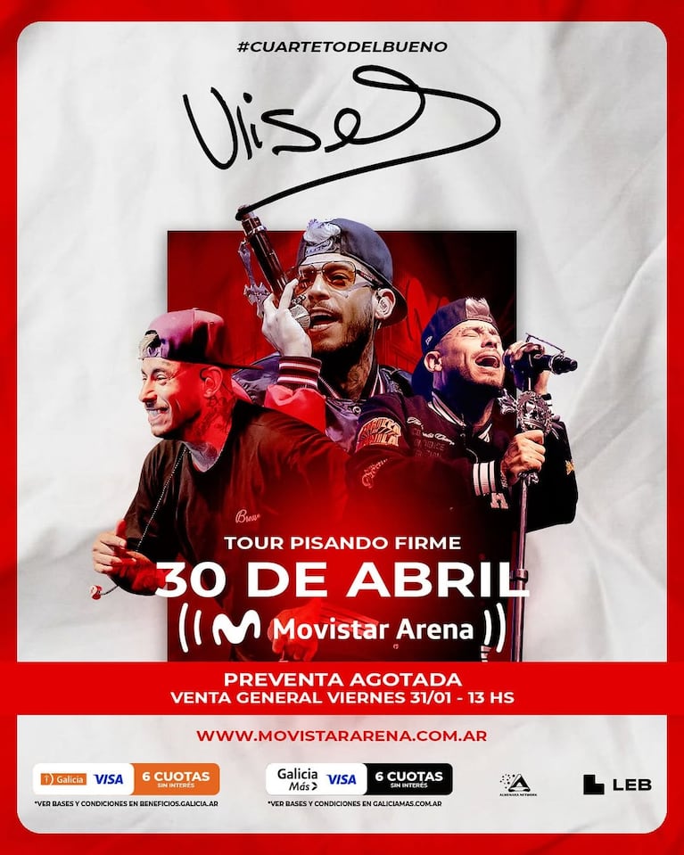 En pocas horas, Ulises agotó la preventa de entradas para su primer show en el Movistar Arena